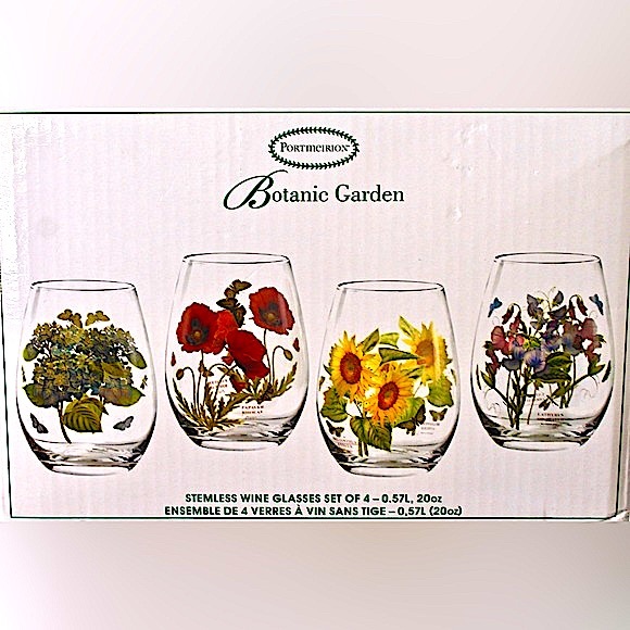 BOTANIC GARDEN PORTMEIRION STEMLESS GLASSWARE SET OF 4 - Picture 8 of 9
